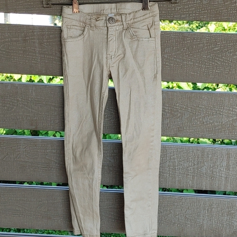 U toddler girls skinny leg‎ stretch pant gold 5
